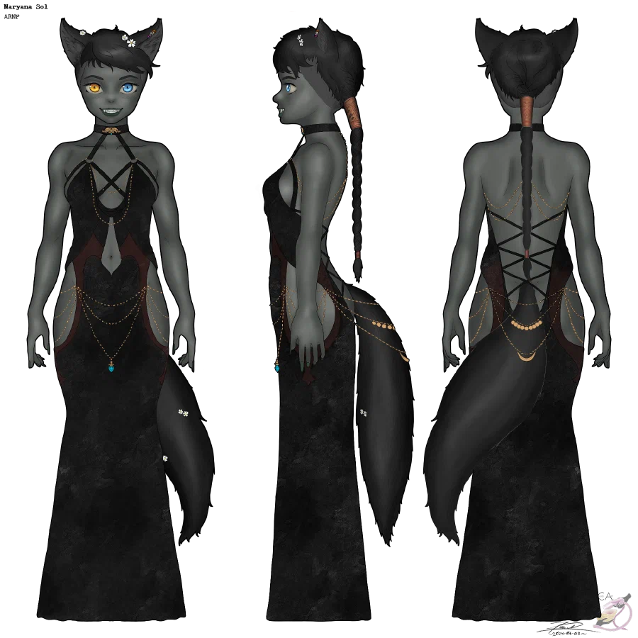 FaeWolf Charsheet Black Dress